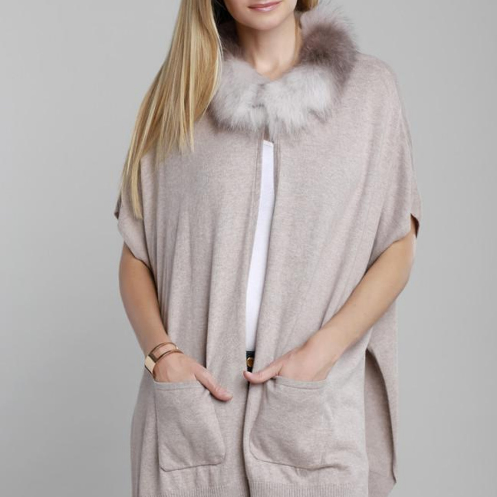 DOLCE CABO WOMEN'S FUR VEST/PONCHO SIZE S/M NWT
